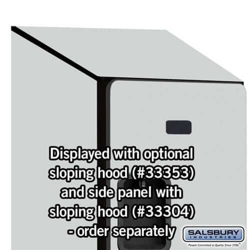 Salsbury 3-Door 3 Tier Designer Wood Locker Side Panel and Sloped Hood Installed Image