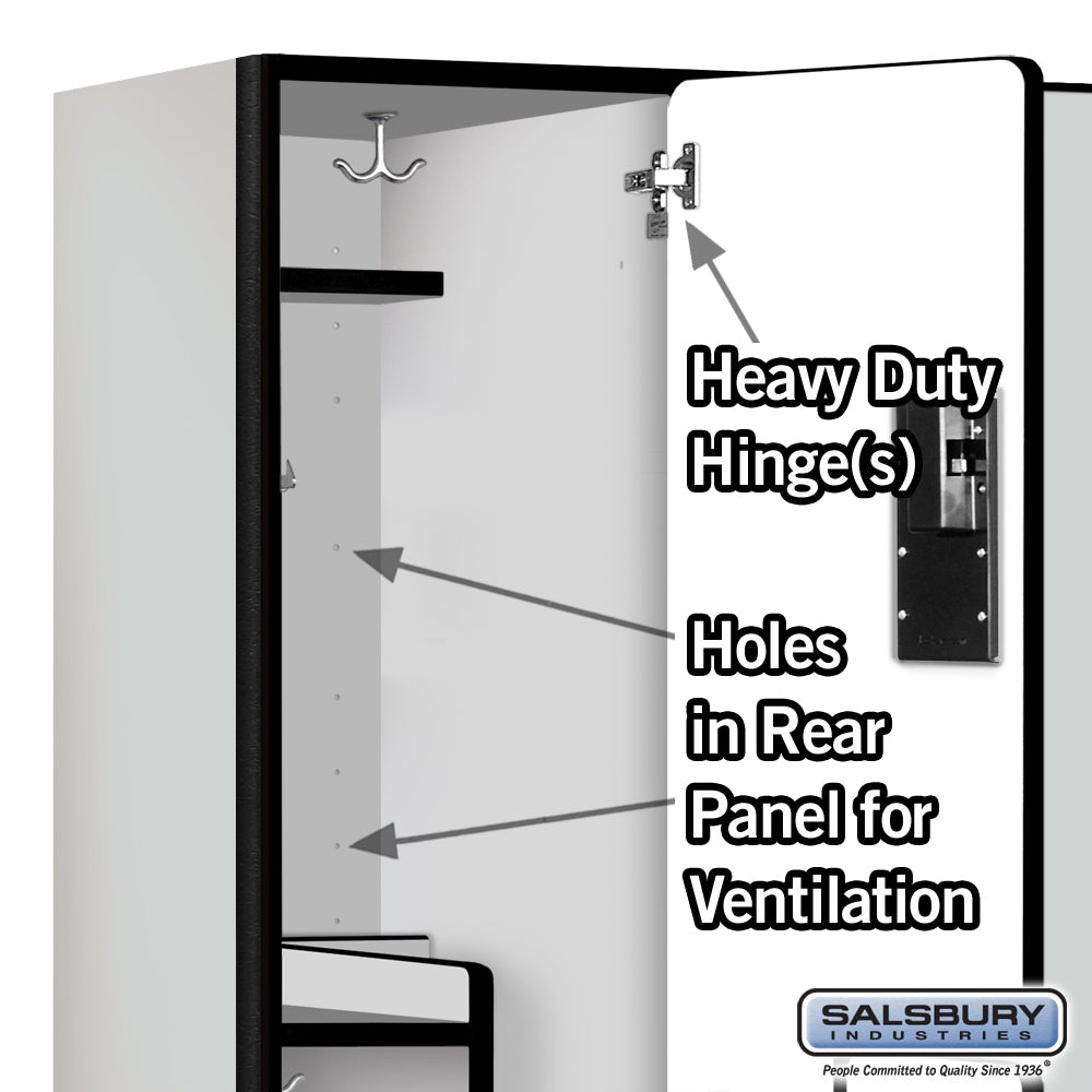 Salsbury 6-Door 2 Tier Designer Wood Locker 'S' Style Features Photo