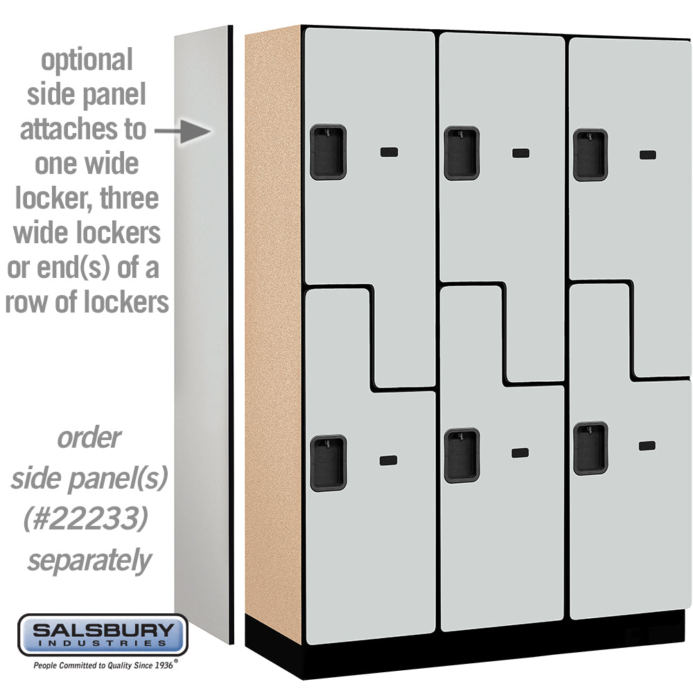 Salsbury 6-Door 2 Tier Designer Wood Locker 'S' Style Side Panel Example Photo