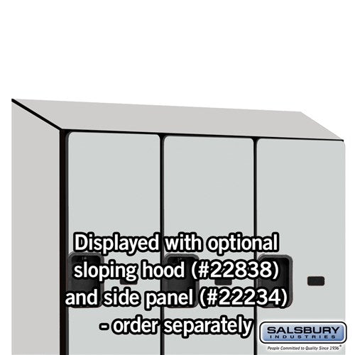 Salsbury 6-Door 2 Tier Designer Wood Locker 'S' Style Side Panel And Sloped Hood Installed Image.