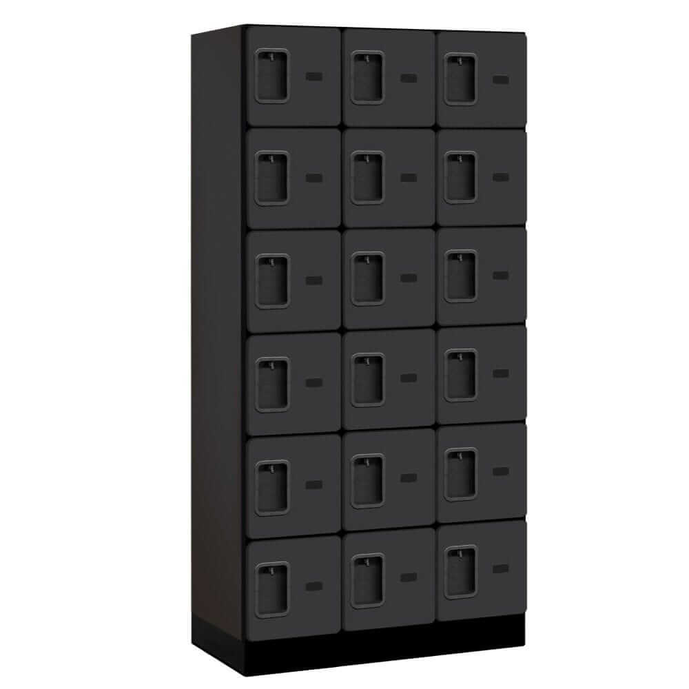 Salsbury Black 18 Tier 6-Door Designer Wood Locker Studio Image