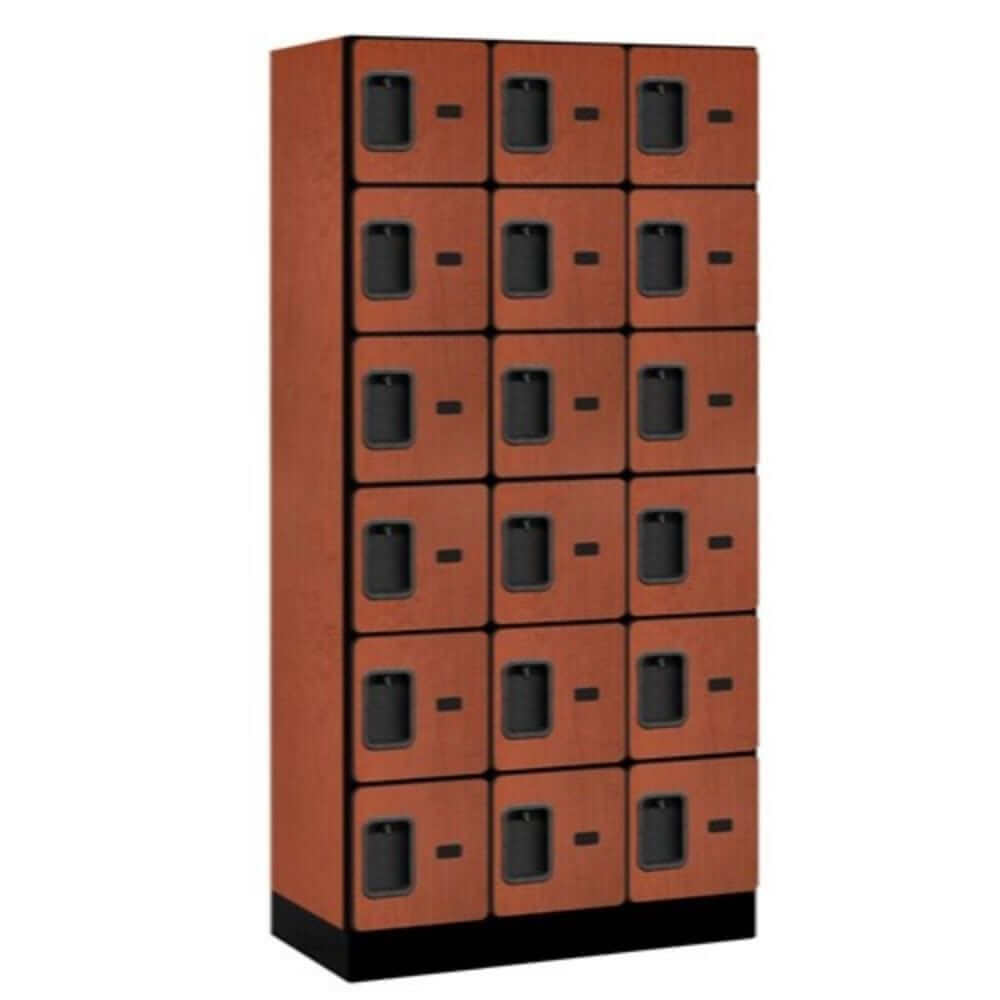 Salsbury Cherry 18 Tier 6-Door Designer Wood Locker Studio Image