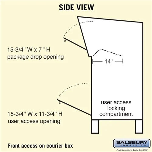 Salsbury Courier And Collection Box With Private Access Dimensions