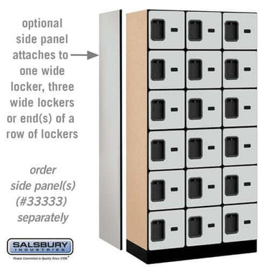 Salsbury Gray 18 Tier 6-Door Designer Wood Locker Side Panel Example Image
