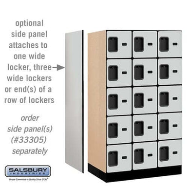Salsbury Gray 5 Tier 15-Door Designer Wood Locker Side Panel Example Image