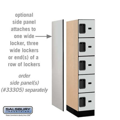 Salsbury Gray 5 Tier 5-Door Designer Wood Locker Side Panel Example Photo