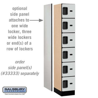 Salsbury Gray 6-Door 6 Tier Designer Wood Locker Side Panel Example Image