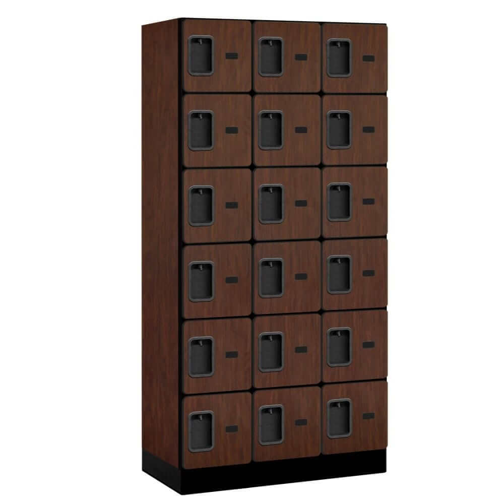 Salsbury Mahogany 18 Tier 6-Door Designer Wood Locker Studio Image