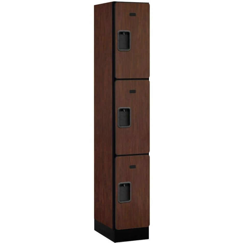 Salsbury Mahogany 3-Door 3 Tier Designer Wood Locker