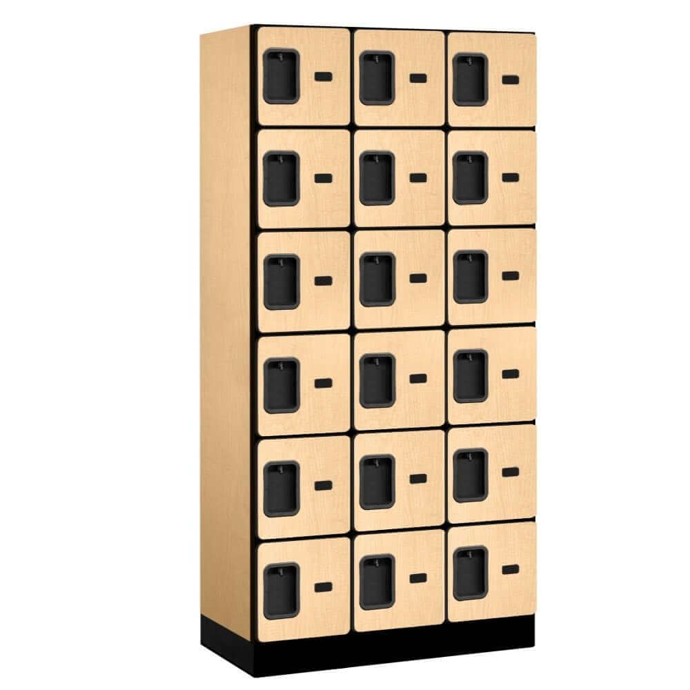 Salsbury Maple 18 Tier 6-Door Designer Wood Locker Studio Image