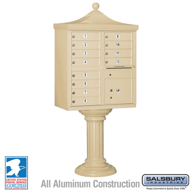 Sand Stone Salsbury USPS Decorative Mailbox Cluster Unit with 12 Doors and Parcel Locker Studio Image