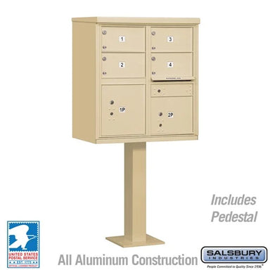 Sand Stone Salsbury USPS  Mailbox Cluster Unit with 4 Door and 2 Parcel Lockers Studio Image