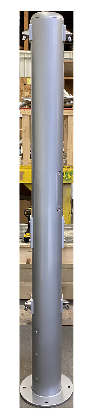 Stern-Williams 6400 Dual Station Outdoor Shower Tower with Foot Wash Chrome Clear Option Post Production Photo