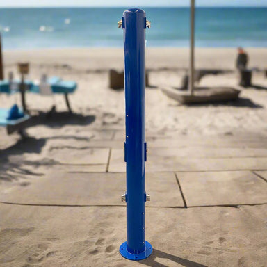 Stern-Williams 6400 Dual Station Outdoor Shower Tower with Foot Wash with Beach Background