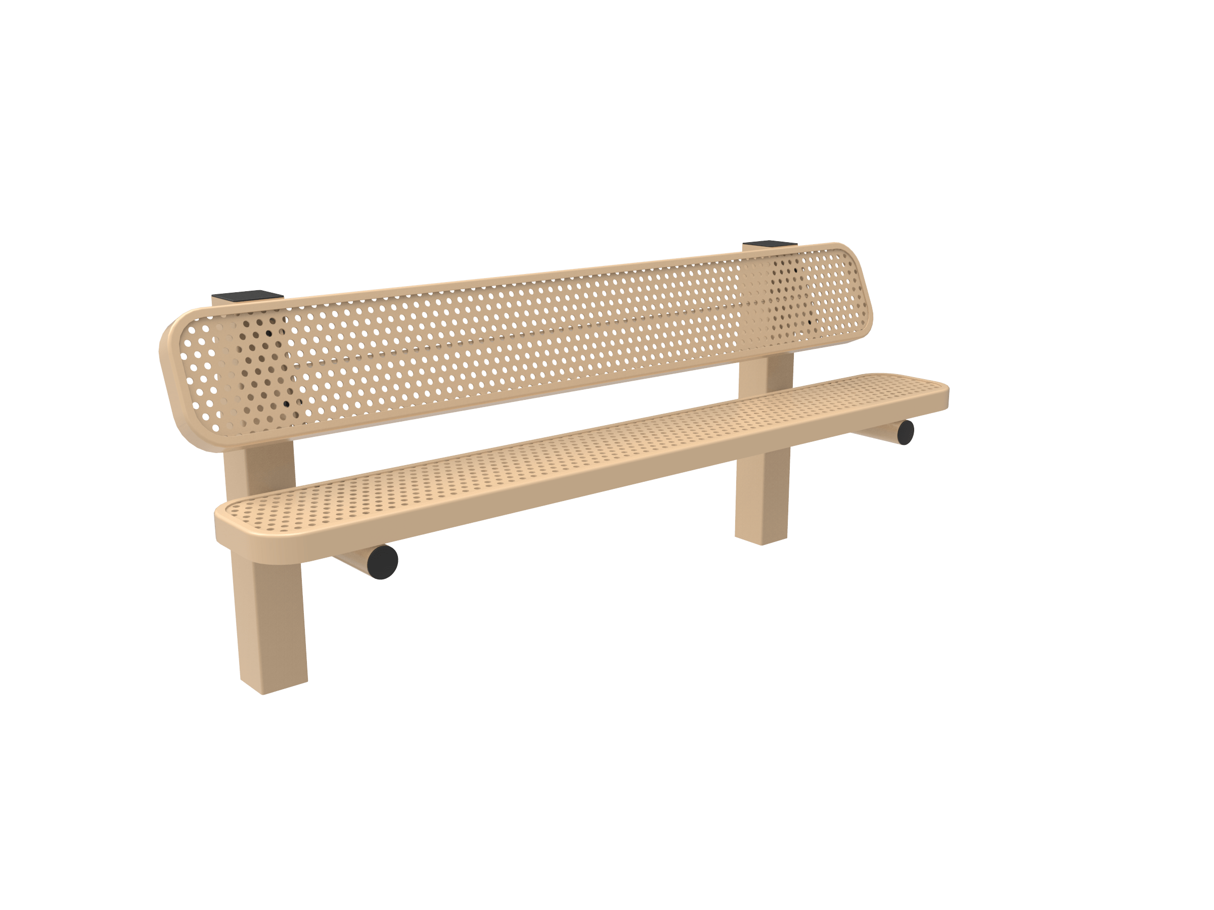Tan 6 Foot MyTCoat Pedestal Bench Inground Mount Studio Image