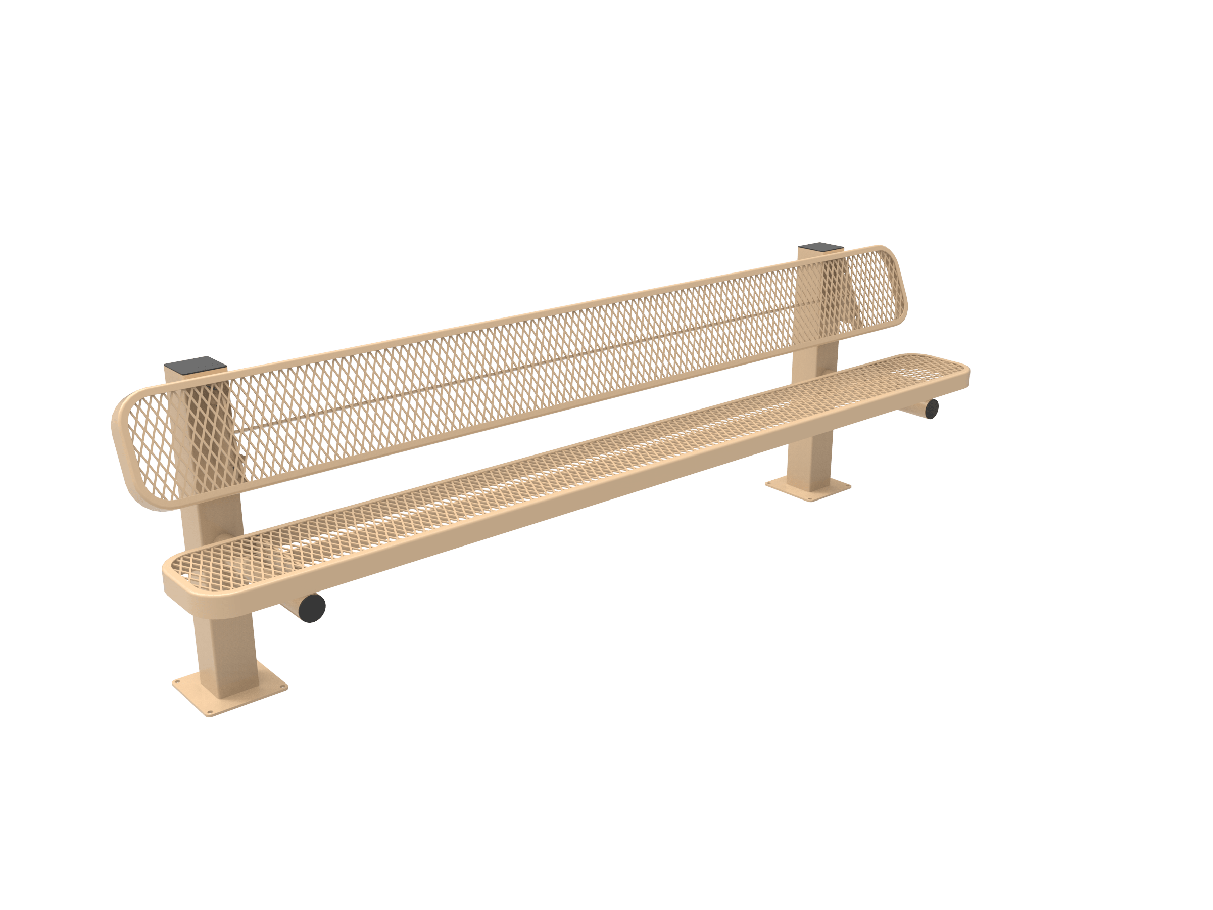 Tan 8 Foot MyTCoat Pedestal Bench Surface Mount Studio Image