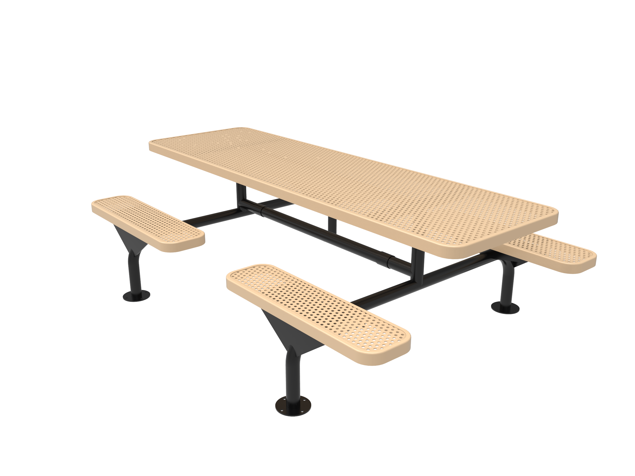 Tan MyTCoat Nexus Rectangular Picnic Table Surface Mount Studio Image
