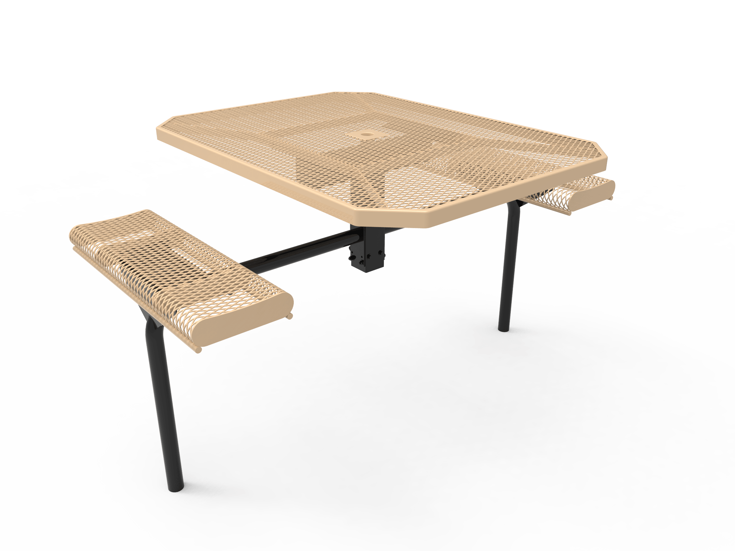 Tan MyTCoat Nexus Rolled Octagon Picnic Table 2 Seat Accessible Studio Image