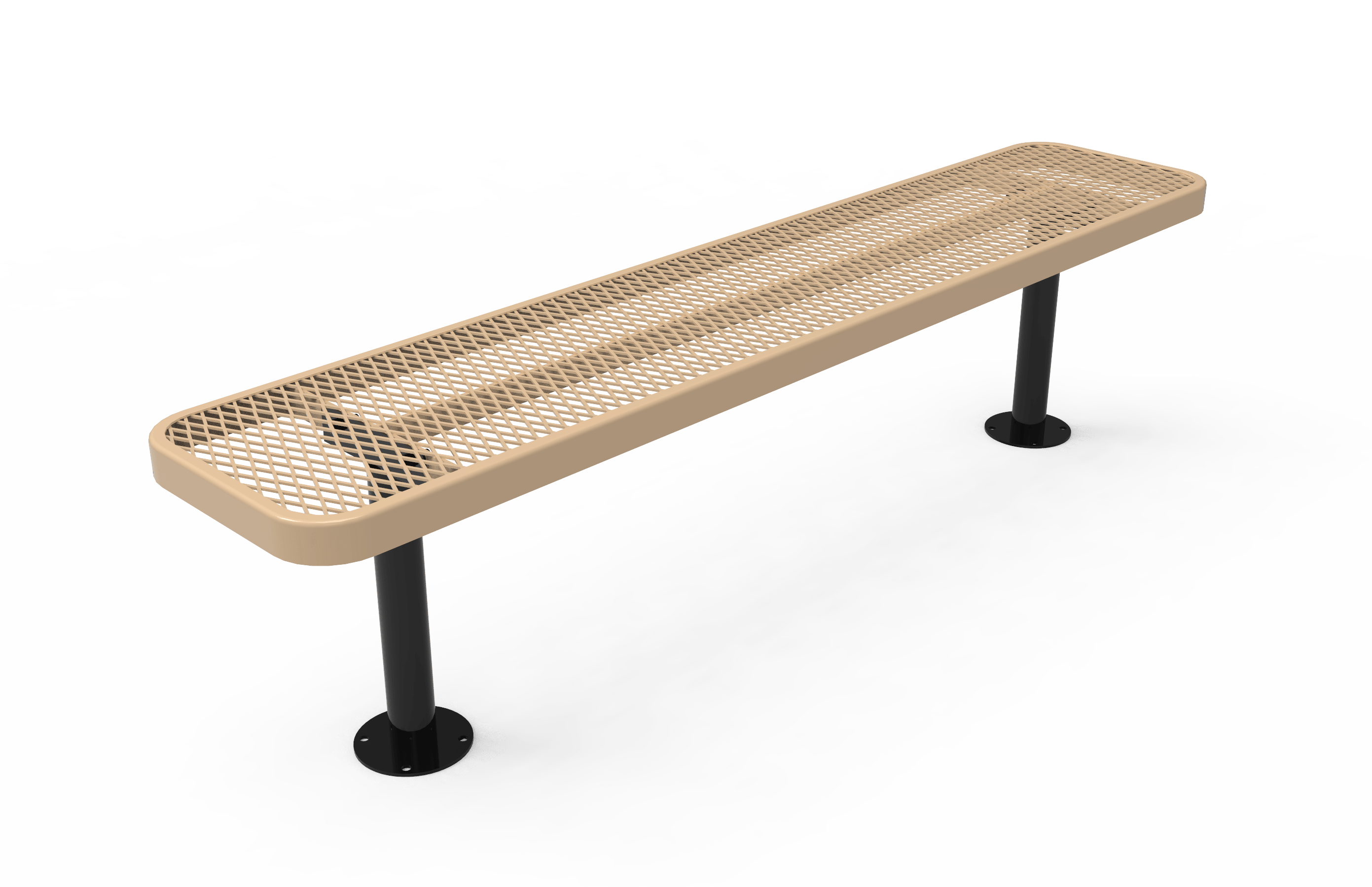 Tan MyTCoat Sports Bench Without Back Expanded Metal Studio Image Surface Mount