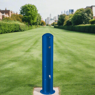 Wiloughby Outdoor Foot Wash Station on a grassy area with trees and buildings in the background
