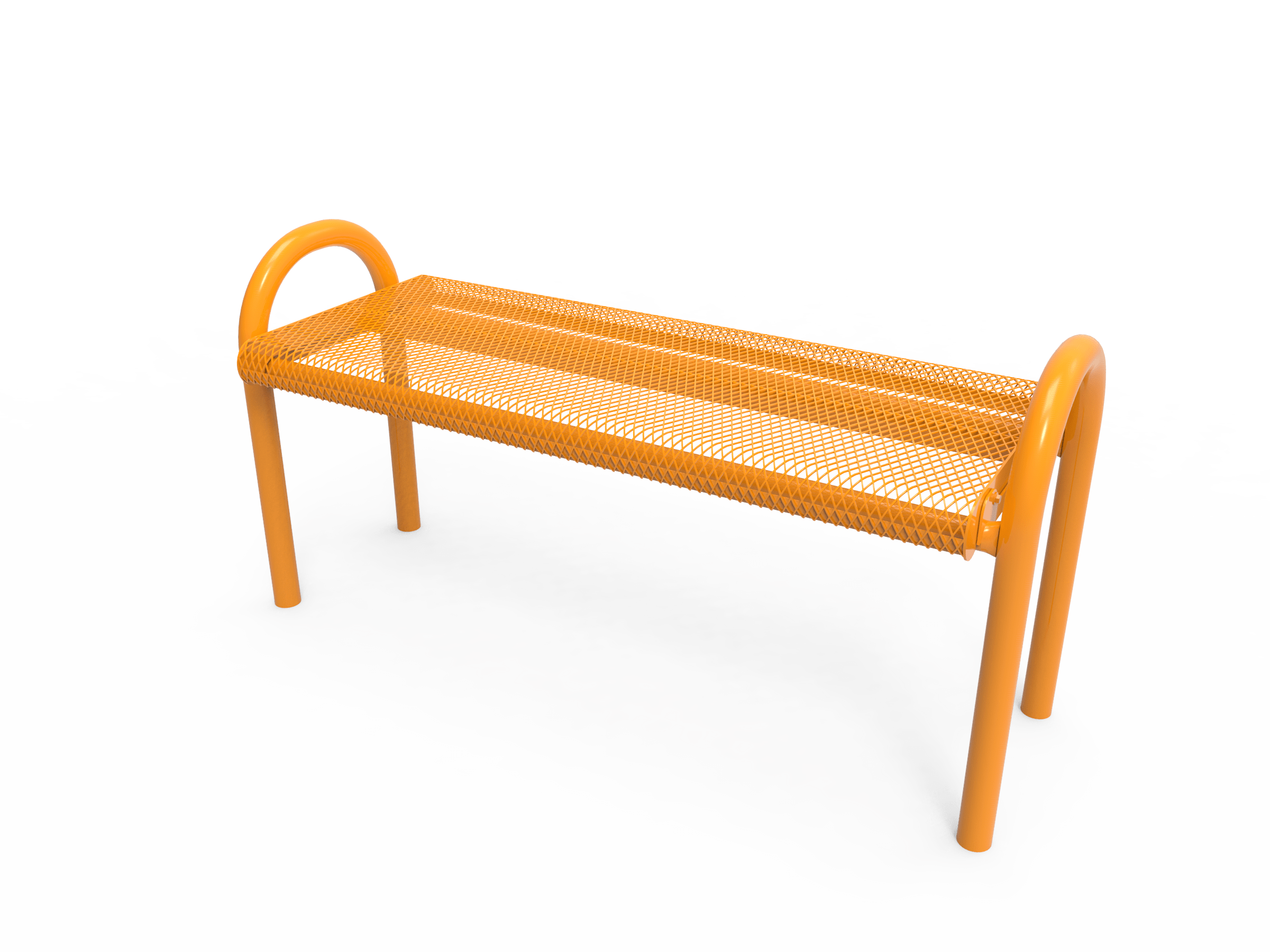 Yellow Expanded Metal MyTCoat MOD Bench without Back Inground Mount Studio Image