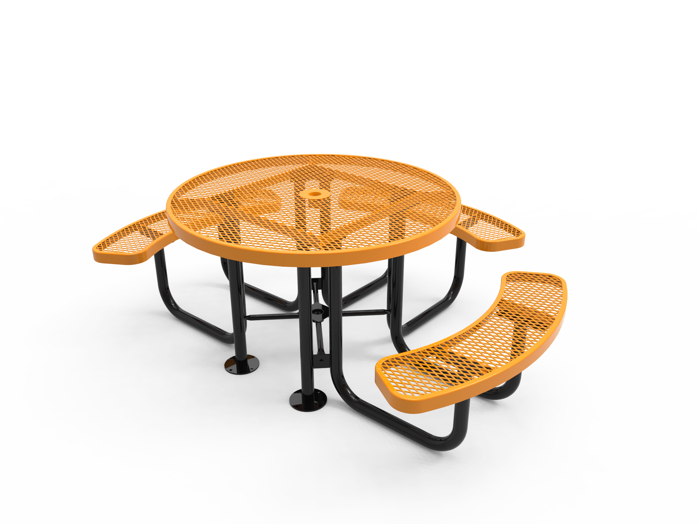 Yellow MyTCoat 3 Seat Accessible Round Portable Picnic Table Studio Image