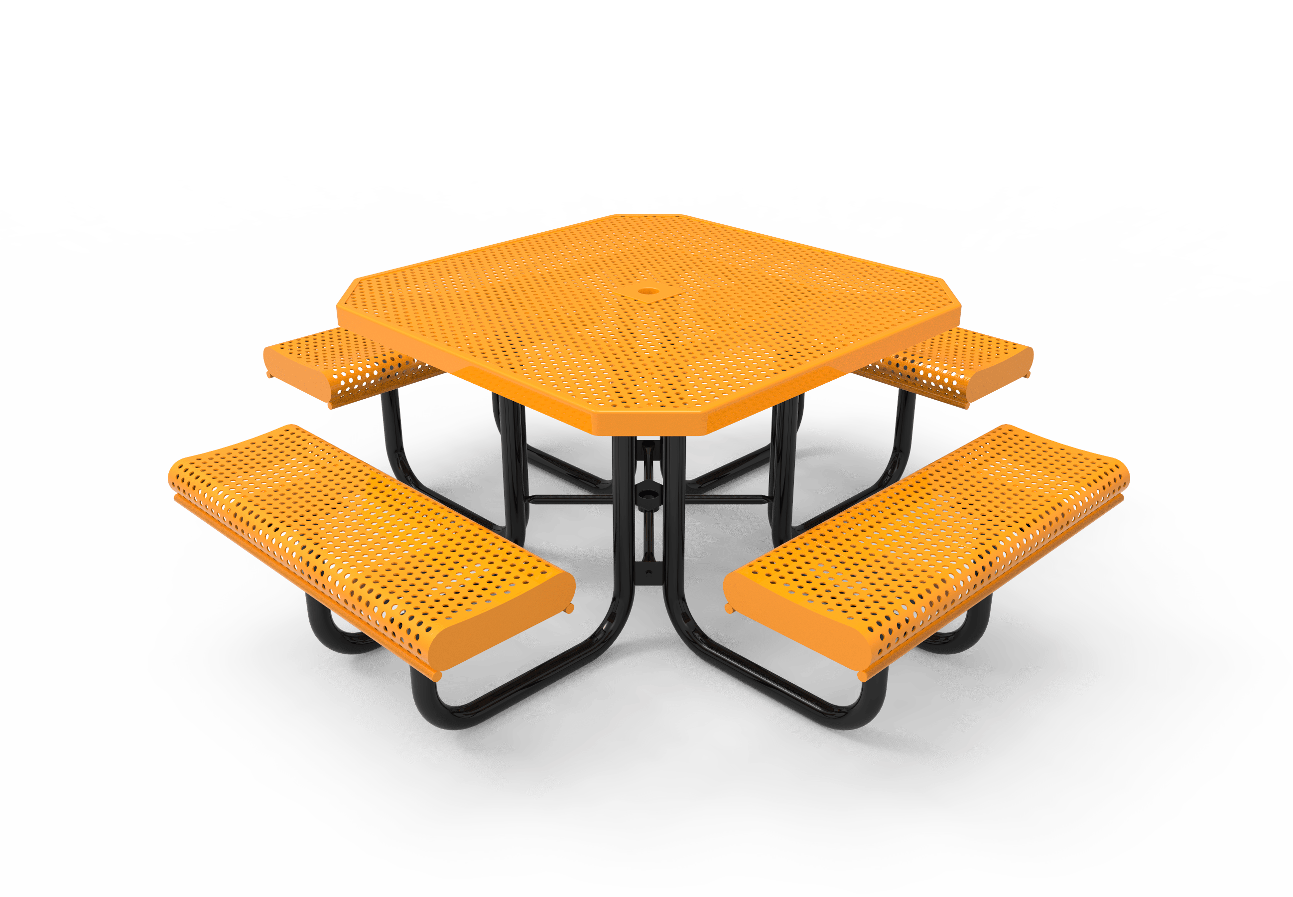 Yellow MyTCoat 4 Seat Rolled Octagon Portable Picnic Table Studio Image