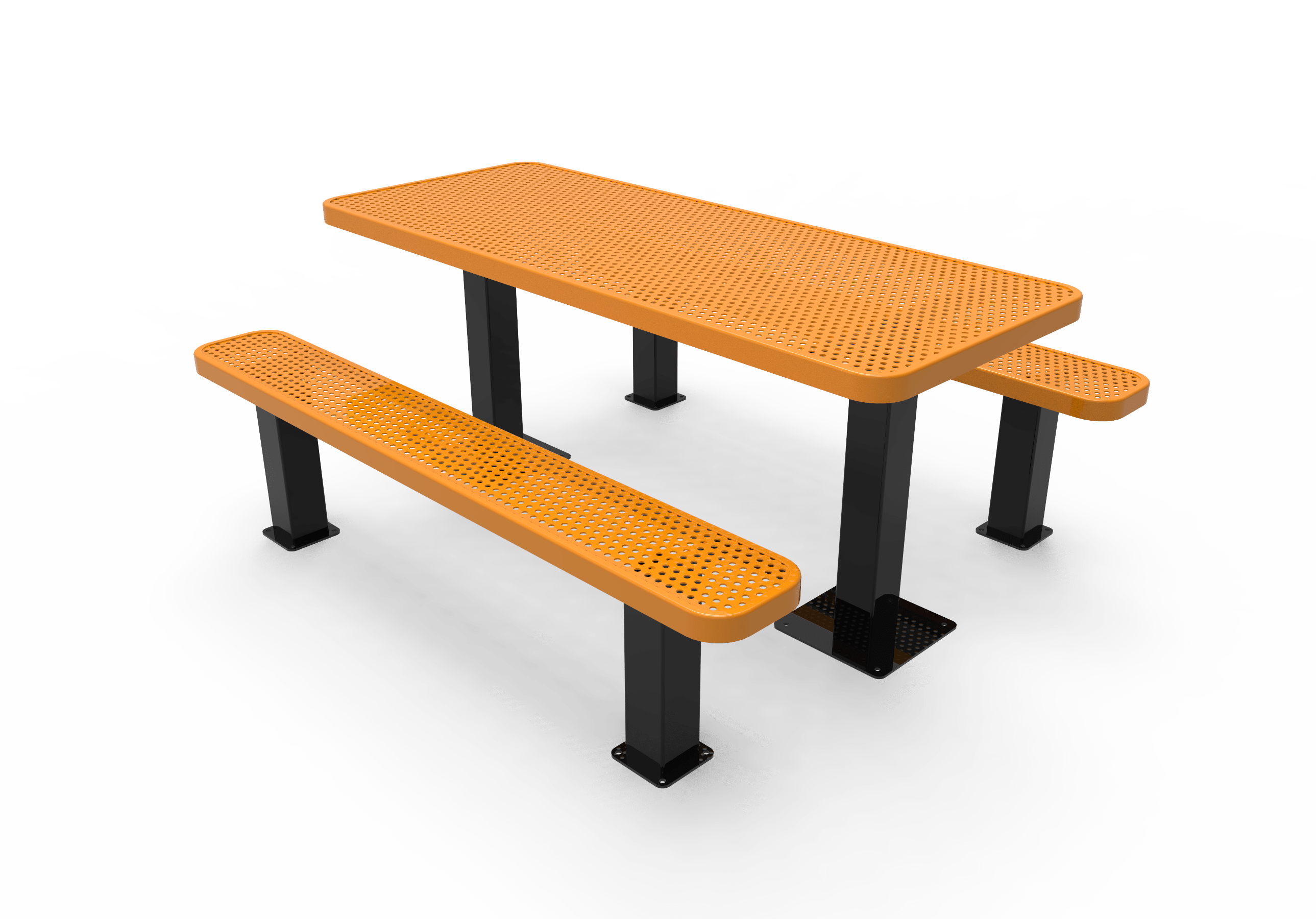 Yellow MyTCoat 6' Independent Picnic Table Surface Mount Studio Image