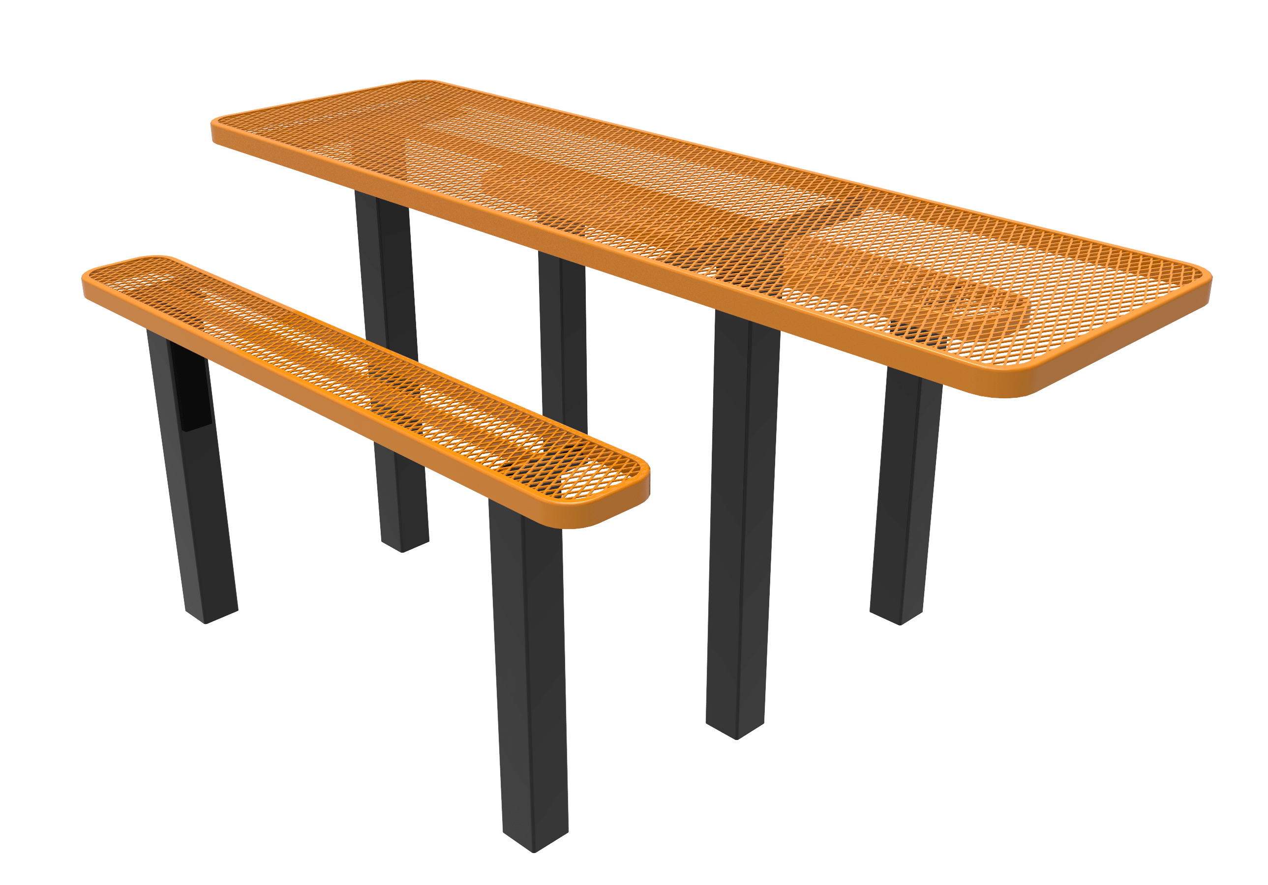 Yellow MyTCoat 8' Independent Picnic Table Inground Mount ADA Accessible Studio Image