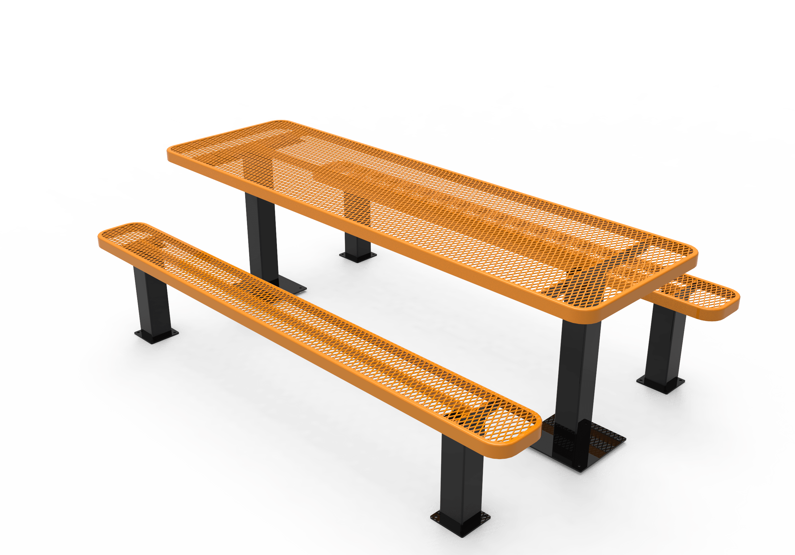 Yellow MyTCoat 8' Independent Picnic Table Inground Mount Studio Image