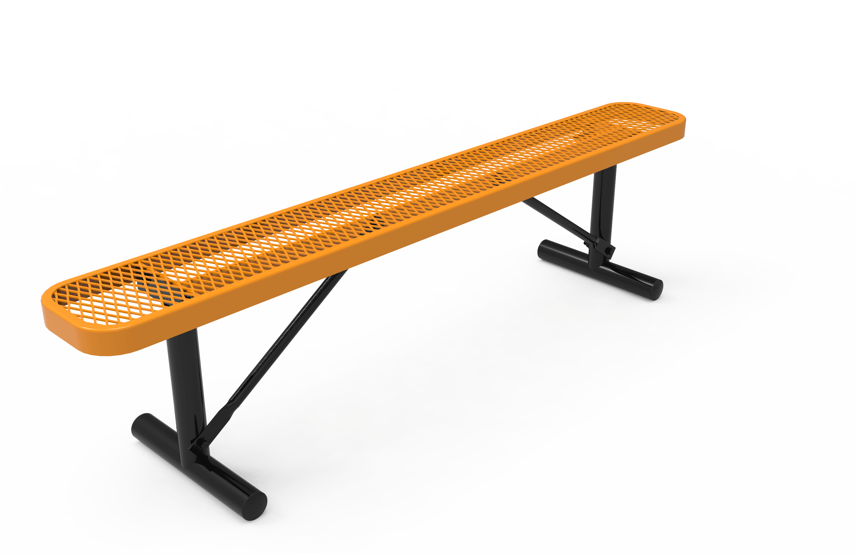 Yellow MyTCoat Metal Outdoor Bench Without Backrest Studio Image Portable Option