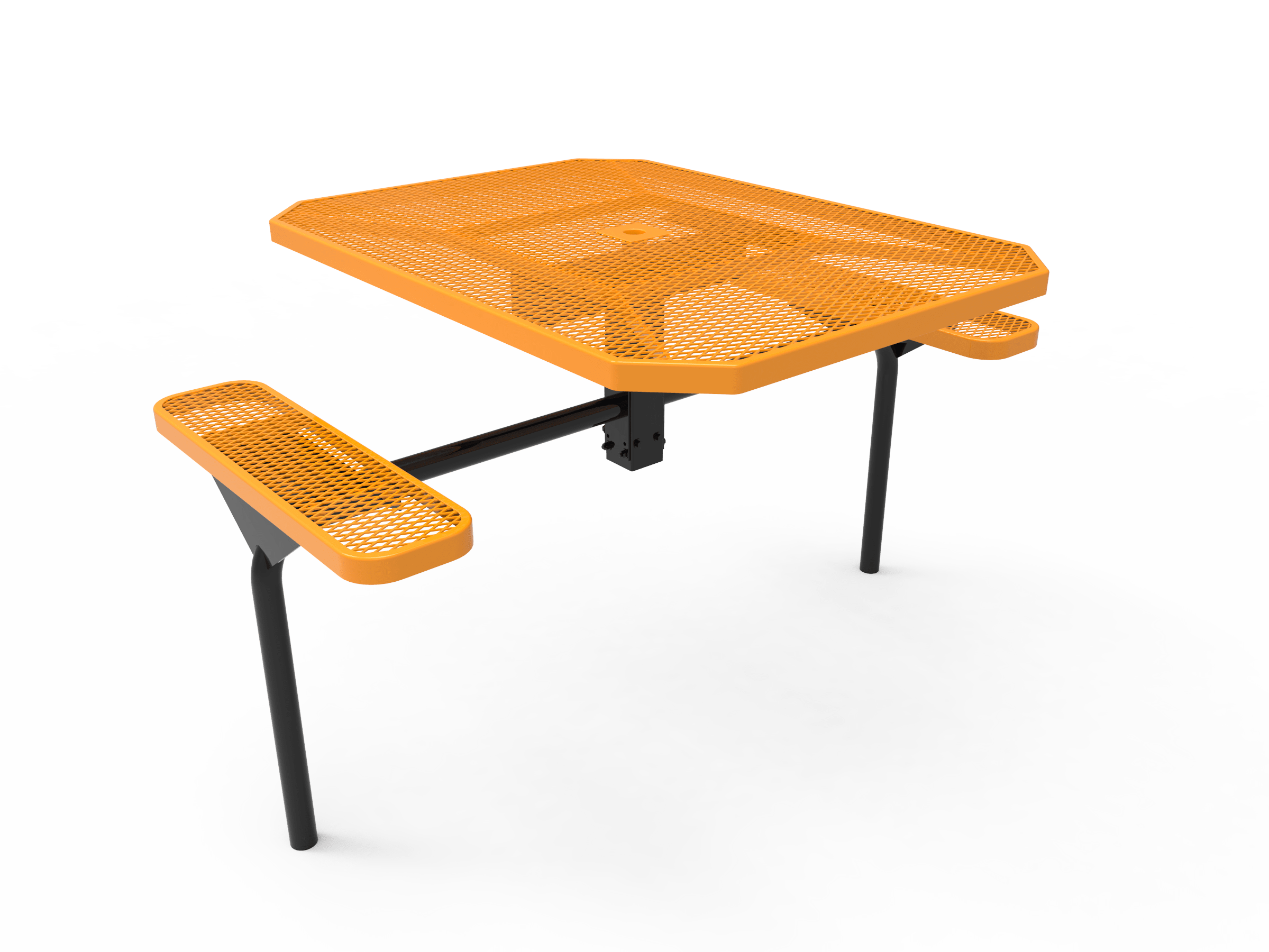 Yellow MyTCoat Nexus Octagon Picnic Table 2 Seat Accessible Inground Mount Studio Image