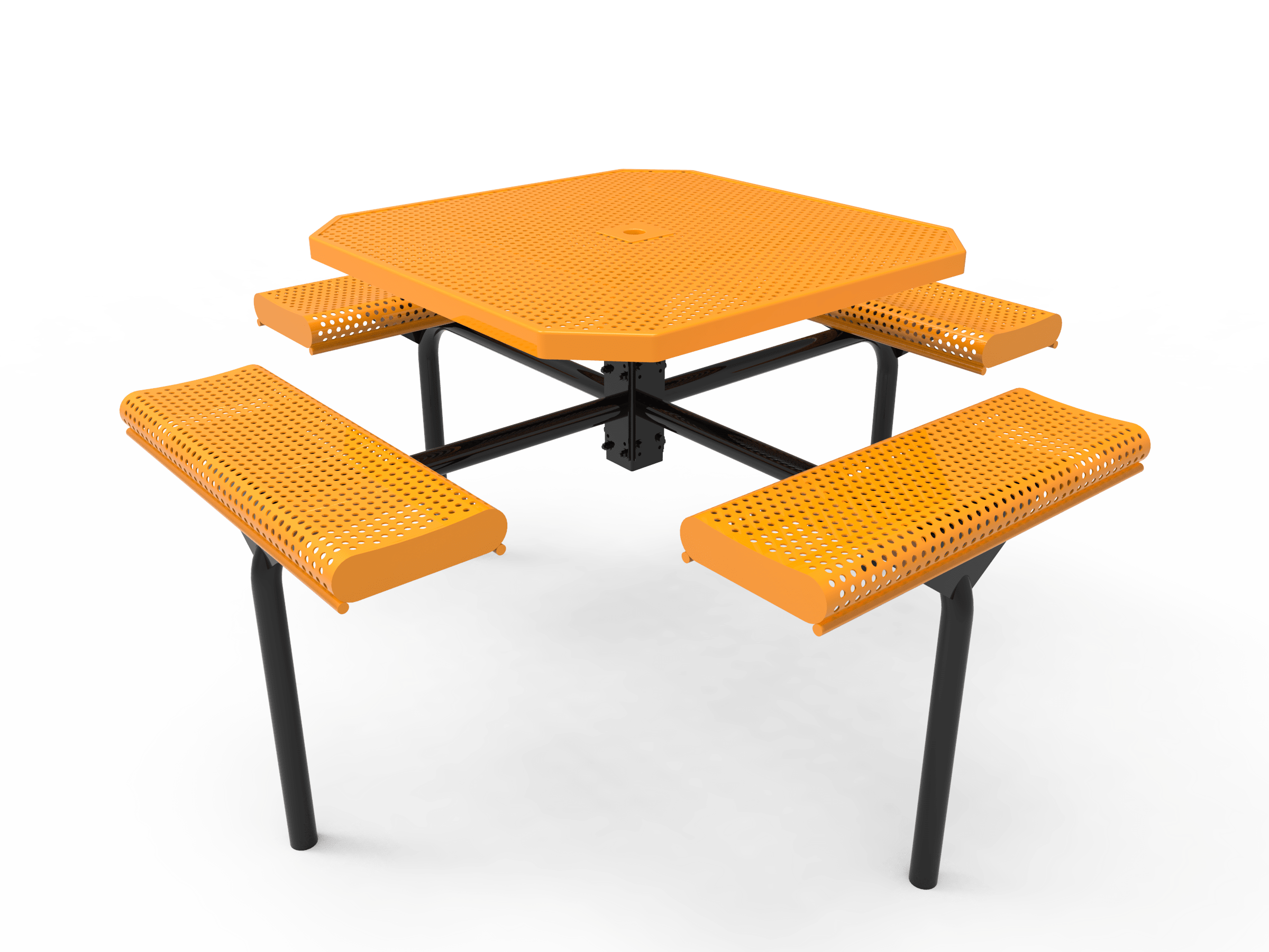 Yellow MyTCoat Nexus Rolled Octagon Picnic Table 4 Seat Studio Image