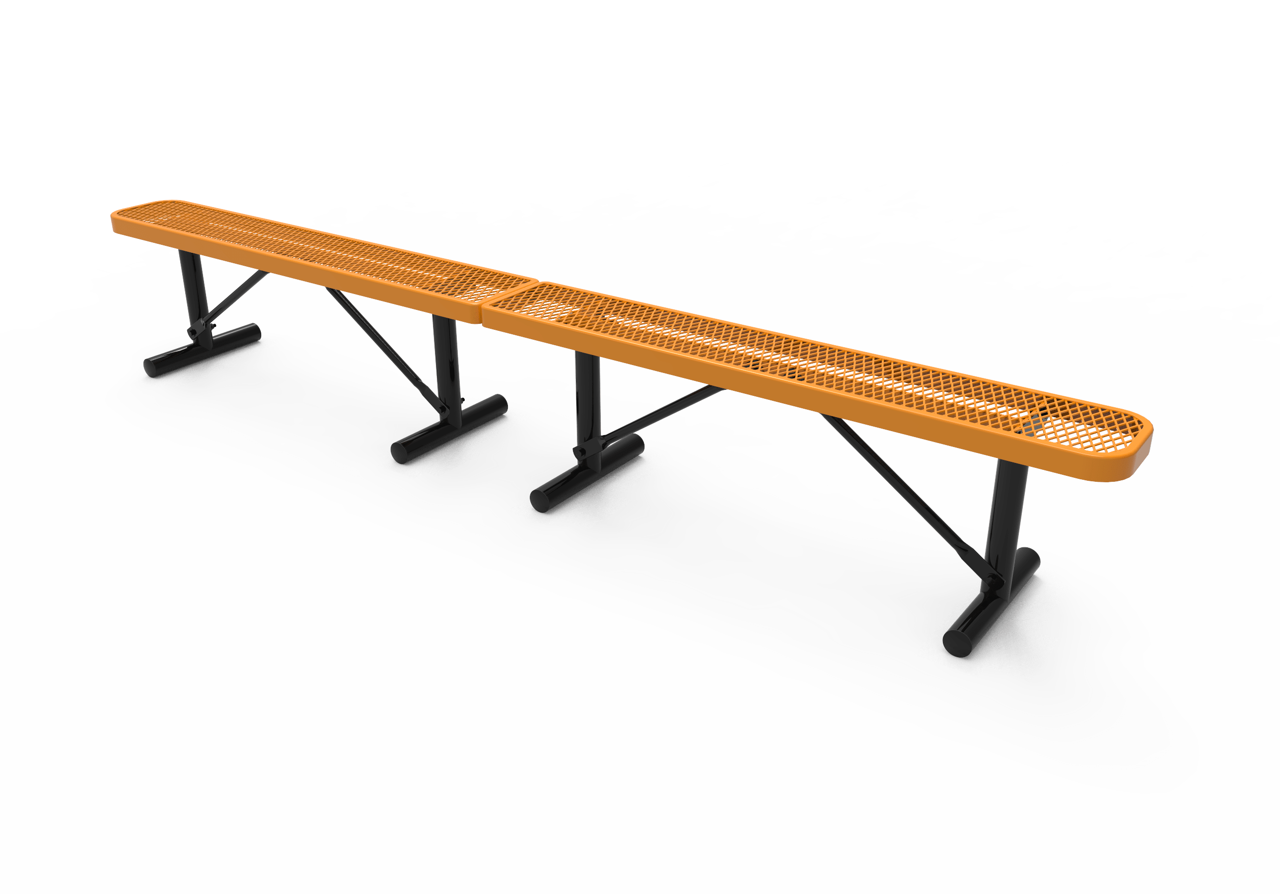 Yellow MyTCoat Sports Bench Without Back Expanded Metal Studio Image Portable Mount 10 foot