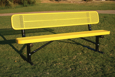 Yellow MyTCoat Sports Bench with Backrest Lifestyle Image Portable option with park background