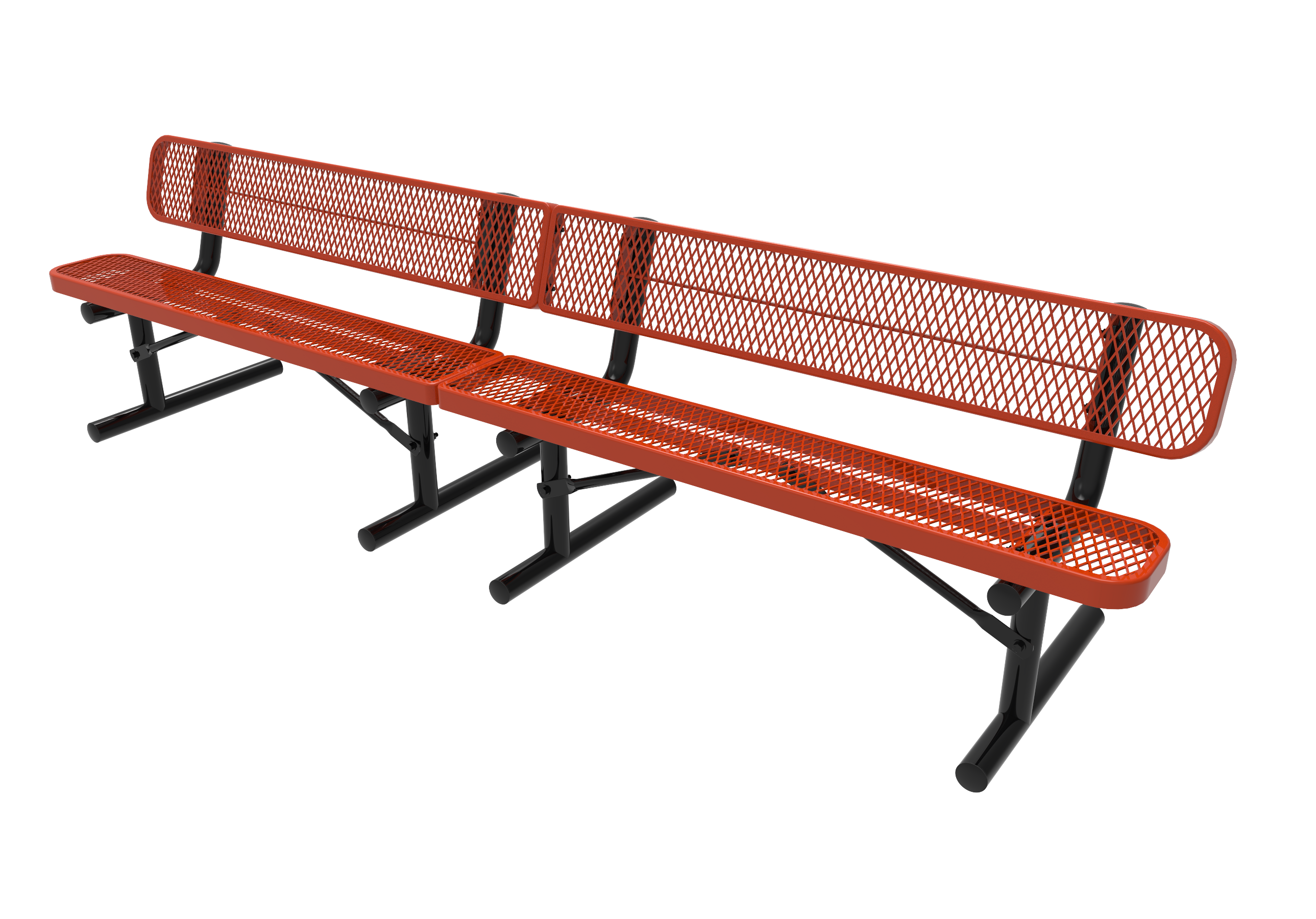 MyTCoat 10' - 15' Players Bench with Back - Expanded Metal - Portable