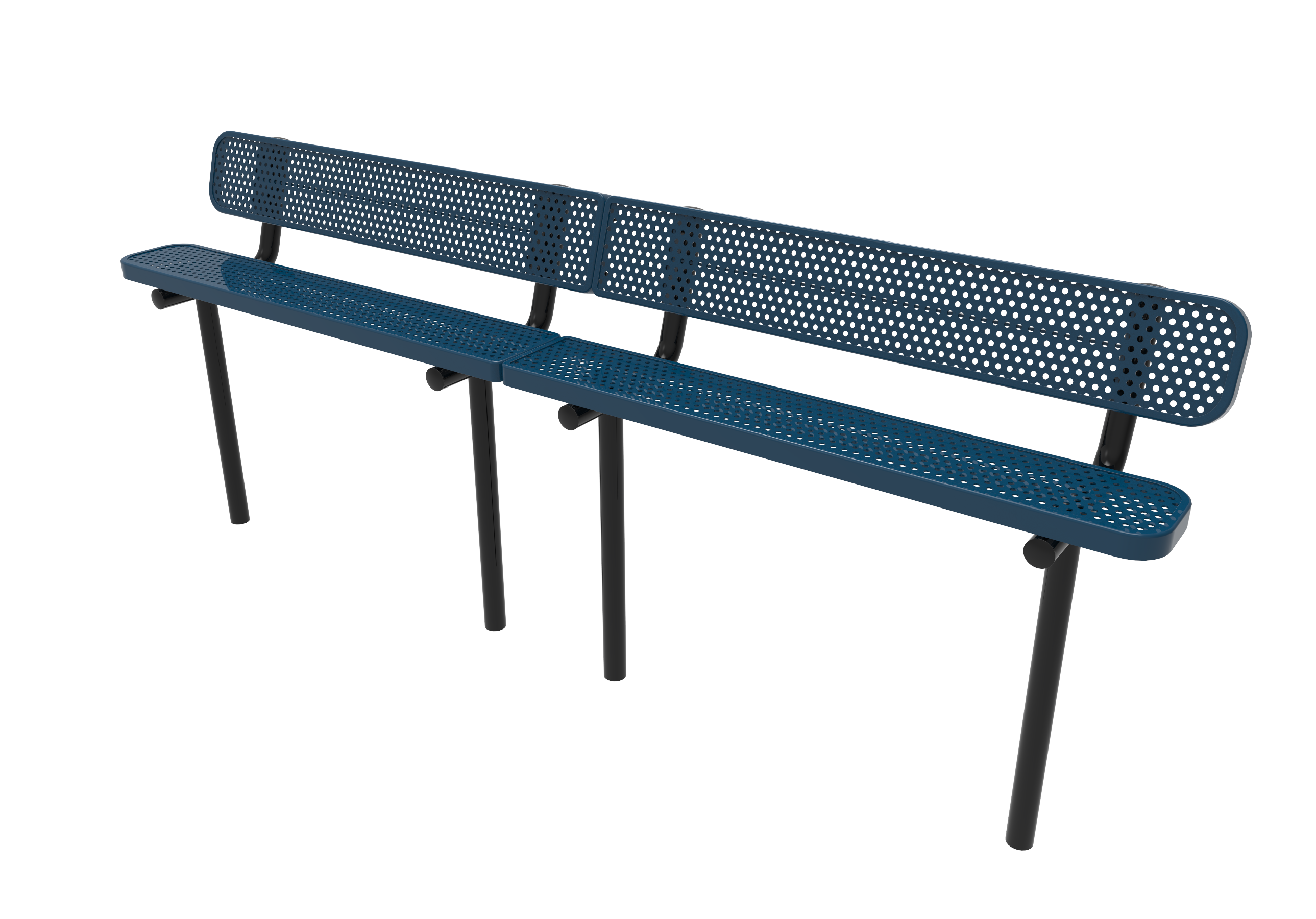 MyTCoat 10' - 15' Standard  Bench with Back - Punched Steel - Inground Mount