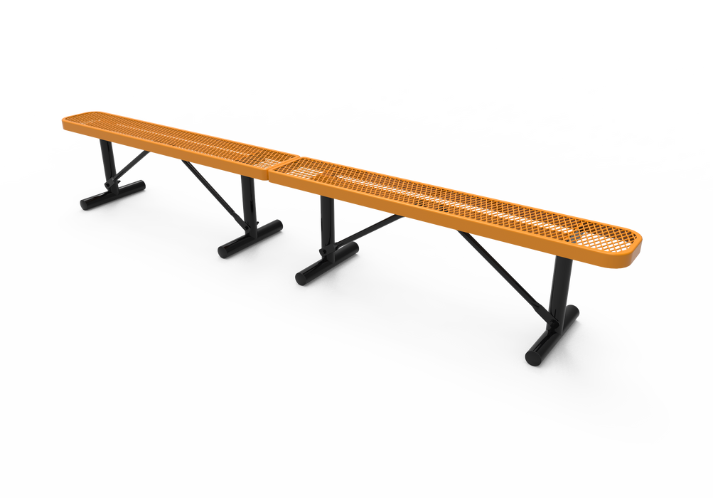 10' - 15' Standard Bench without Back - Expanded Metal - Portable
