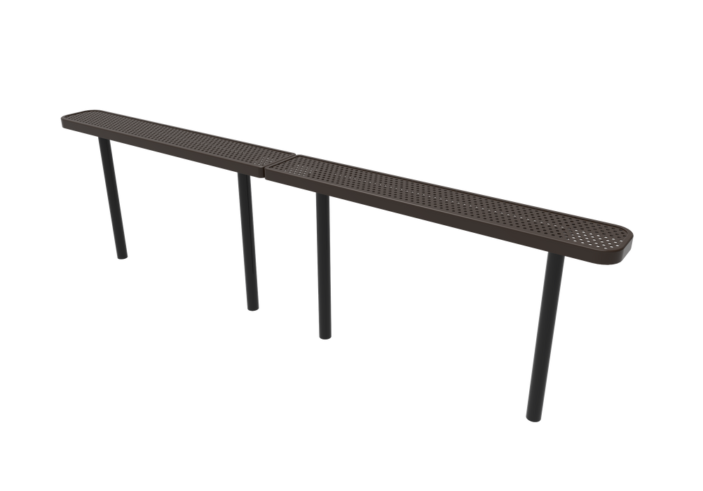 10' - 15' Standard  Bench without Back - Punched Steel - Inground Mount