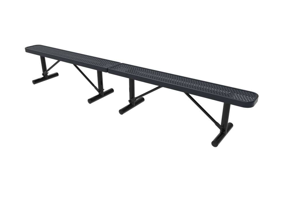 10' - 15' Standard  Bench without Back - Punched Steel - Portable