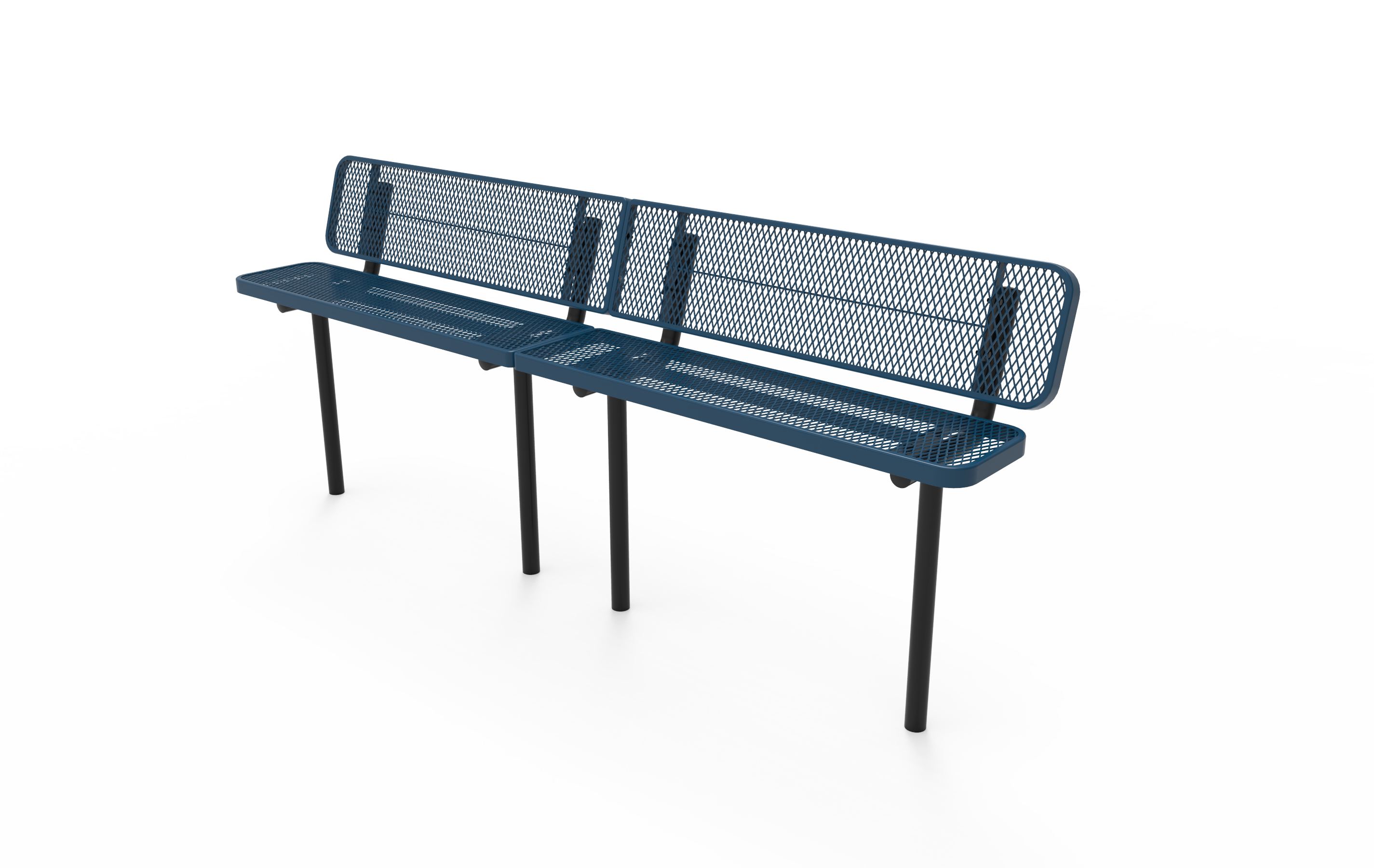 MyTCoat 10' - 15' Players Bench with Back - Expanded Metal - Inground Mount