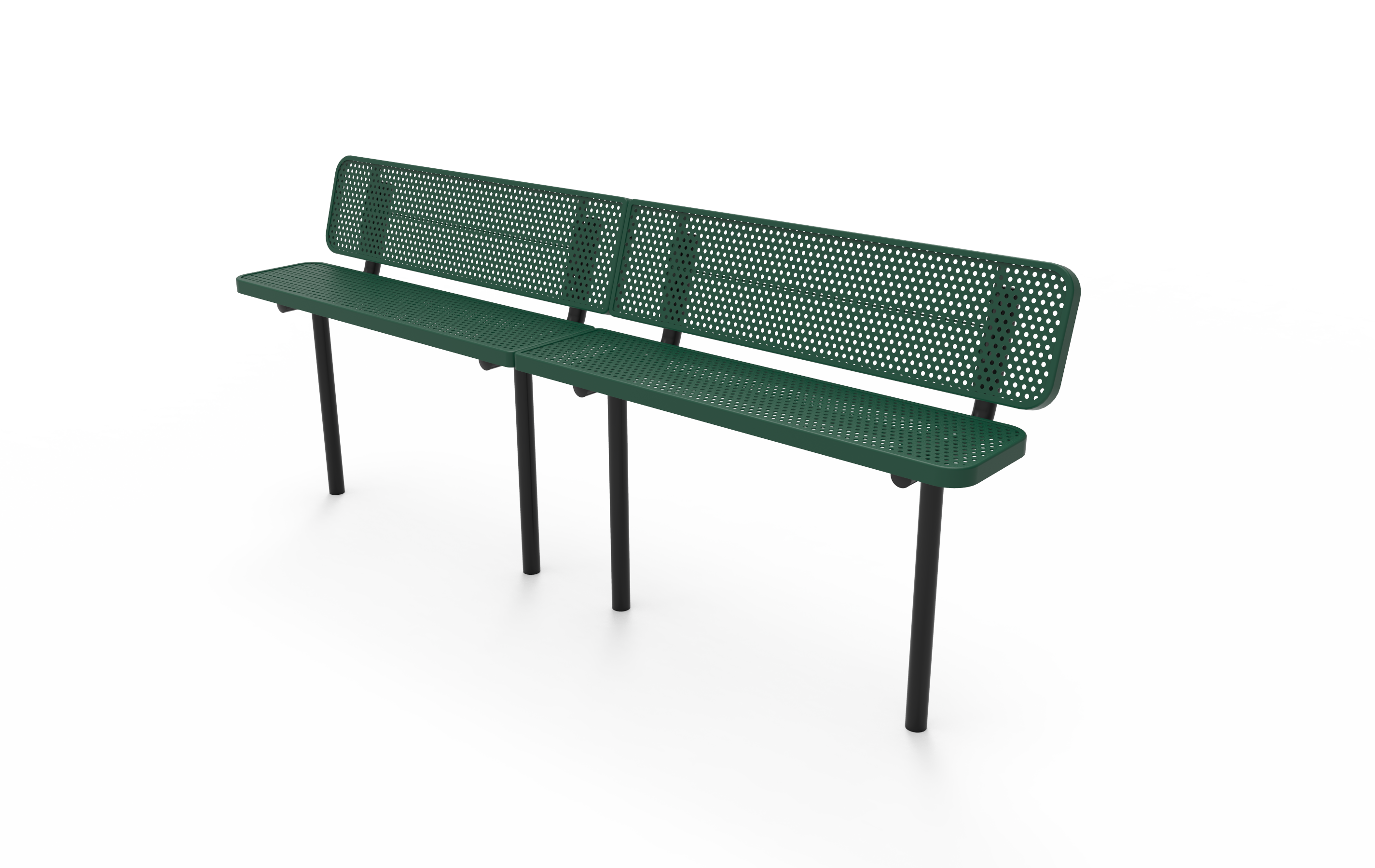 MyTCoat 10' - 15' Players Bench with Back - Punched Steel - Inground Mount