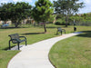 2 Wabash Valley Contemporary Steel Benches in park