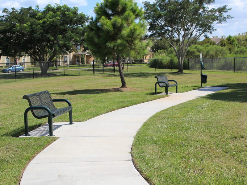 2 Wabash Valley Contemporary Steel Benches in park