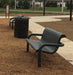2 inground Wabash Valley Contemporary Steel Benches in playground