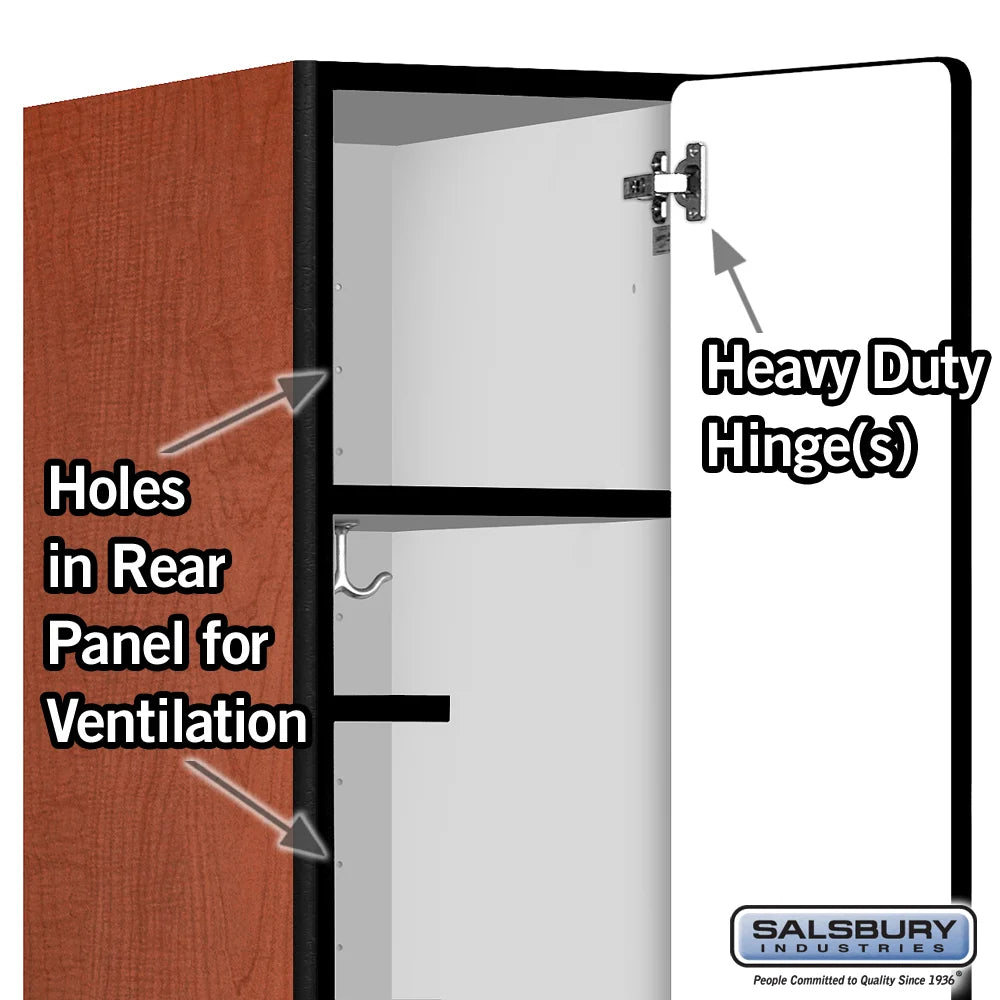 Salsbury 12" Wide Single Tier Designer Wood Locker - 1 Wide - 6 Feet High - 21 Inches Deep