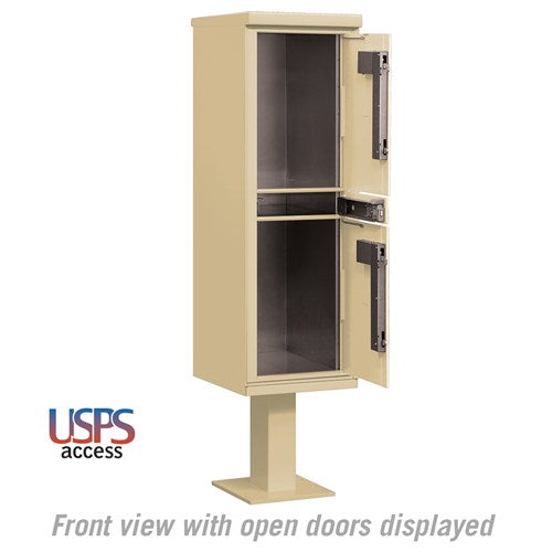Outdoor Parcel Locker with 2 Compartments in Sandstone with USPS Access – Type I