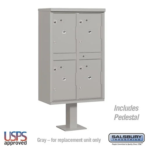 Outdoor Parcel Locker with 4 Compartments in Sandstone with USPS Access – Type II