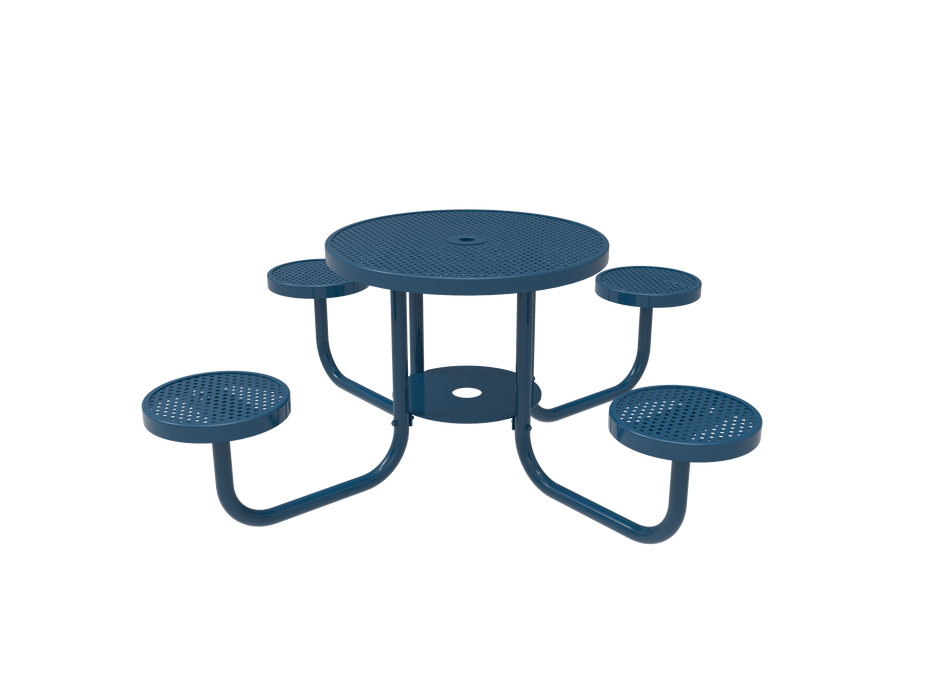 MyTCoat 36” Round Portable Table - 16” Round Seats - 2” Frames - Punched Steel