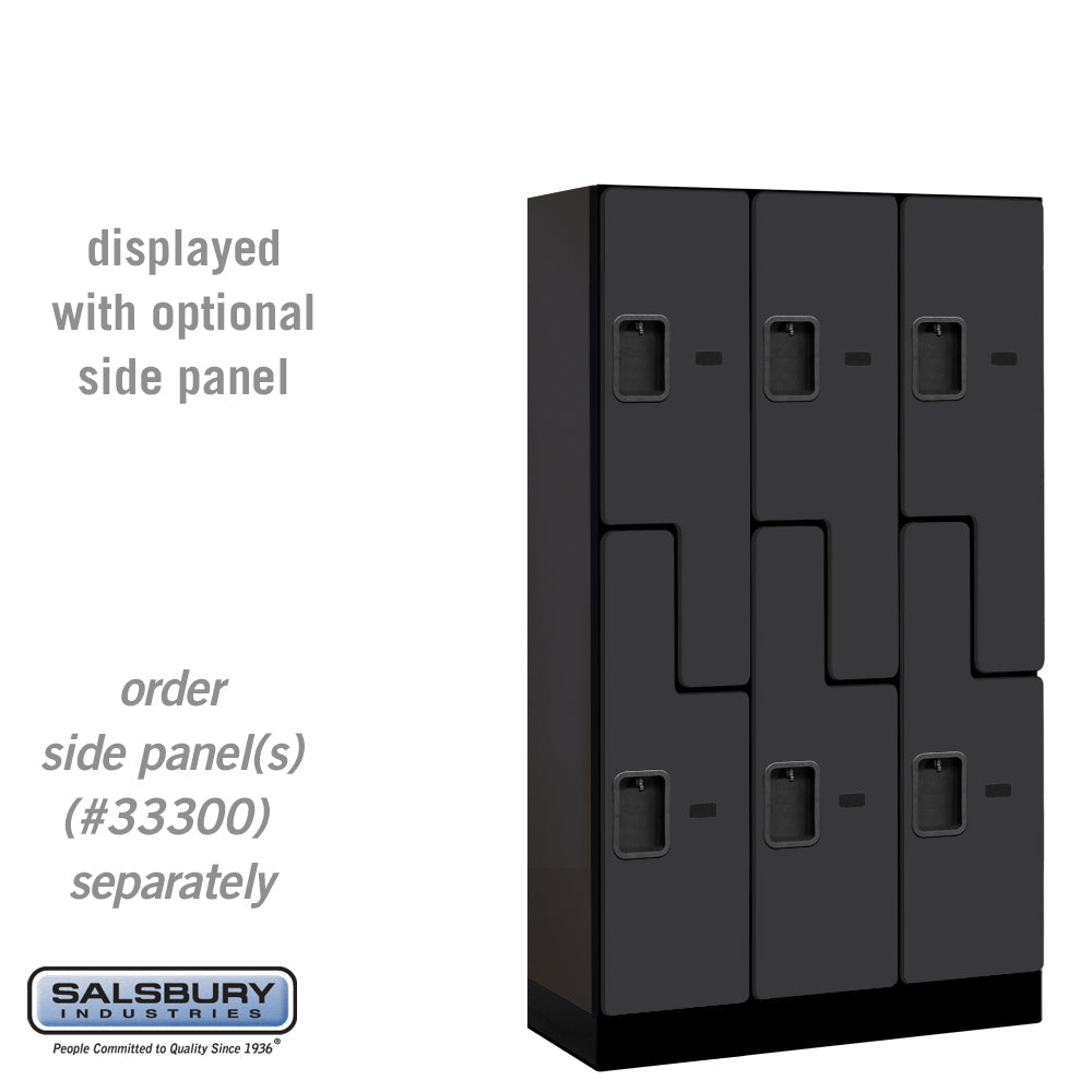 Salsbury 12" Wide Double Tier 'S' Style Designer Wood Locker - 3 Wide - 5 Feet High - 15 Inches Deep